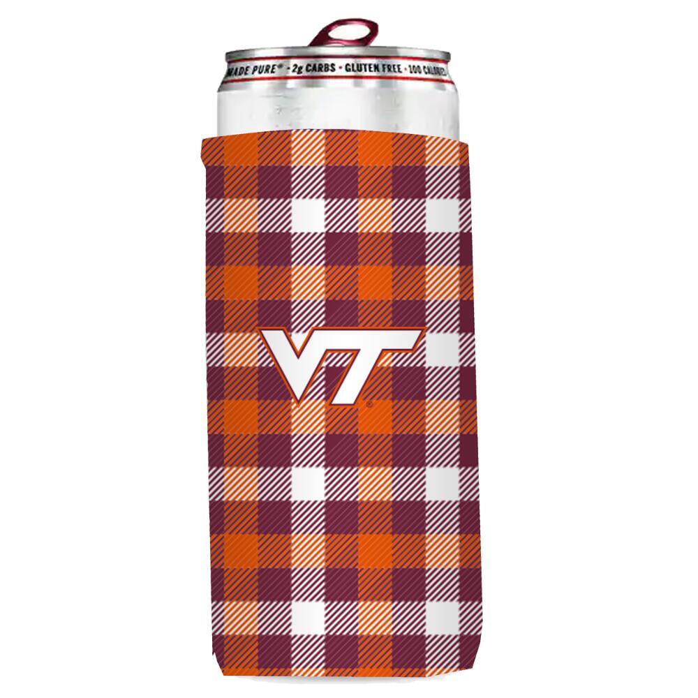 235-782 Virginia Tech Plaid Insulated Slim Can Sleeve