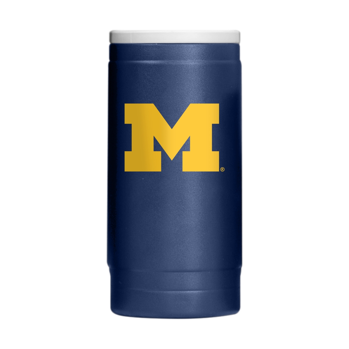 Picture of Logo Brands 171-S12PC-34 University of Michigan Flipside Powder Coat Slim Can Coolie