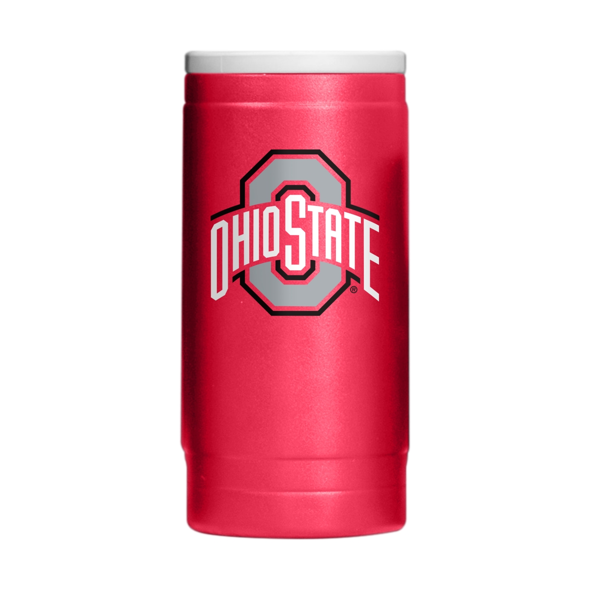 Picture of Logo Brands 191-S12PC-34 Ohio State University Flipside Powder Coat Slim Can Cooler