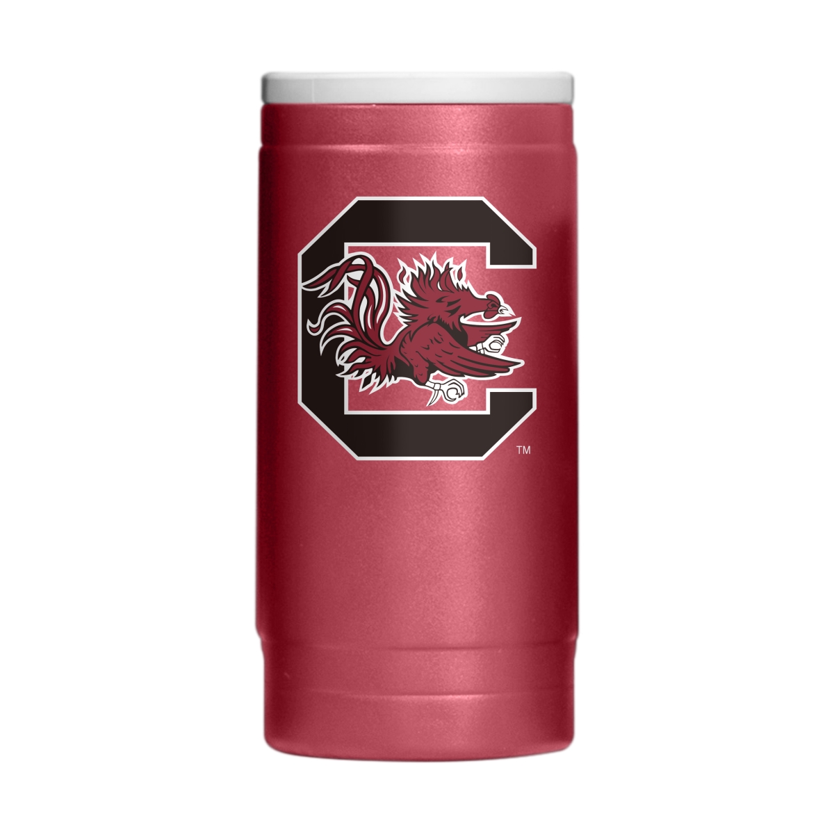 Picture of Logo Brands 208-S12PC-34 University of South Carolina Flipside Powder Coat Slim Can Cooler