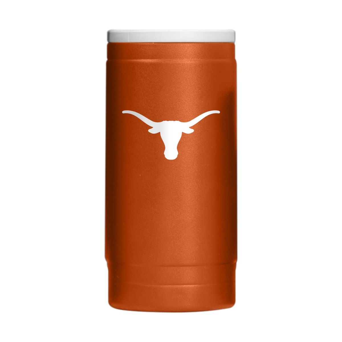 Picture of Logo Brands 218-S12PC-34 University of Texas at Austin Flipside Powder Coat Slim Can Cooler