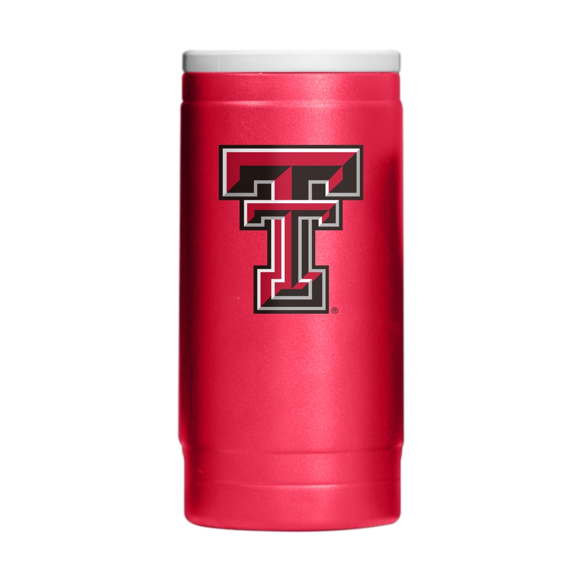 Picture of Logo Brands 220-S12PC-34 Texas Tech University Flipside Powder Coat Slim Can Cooler
