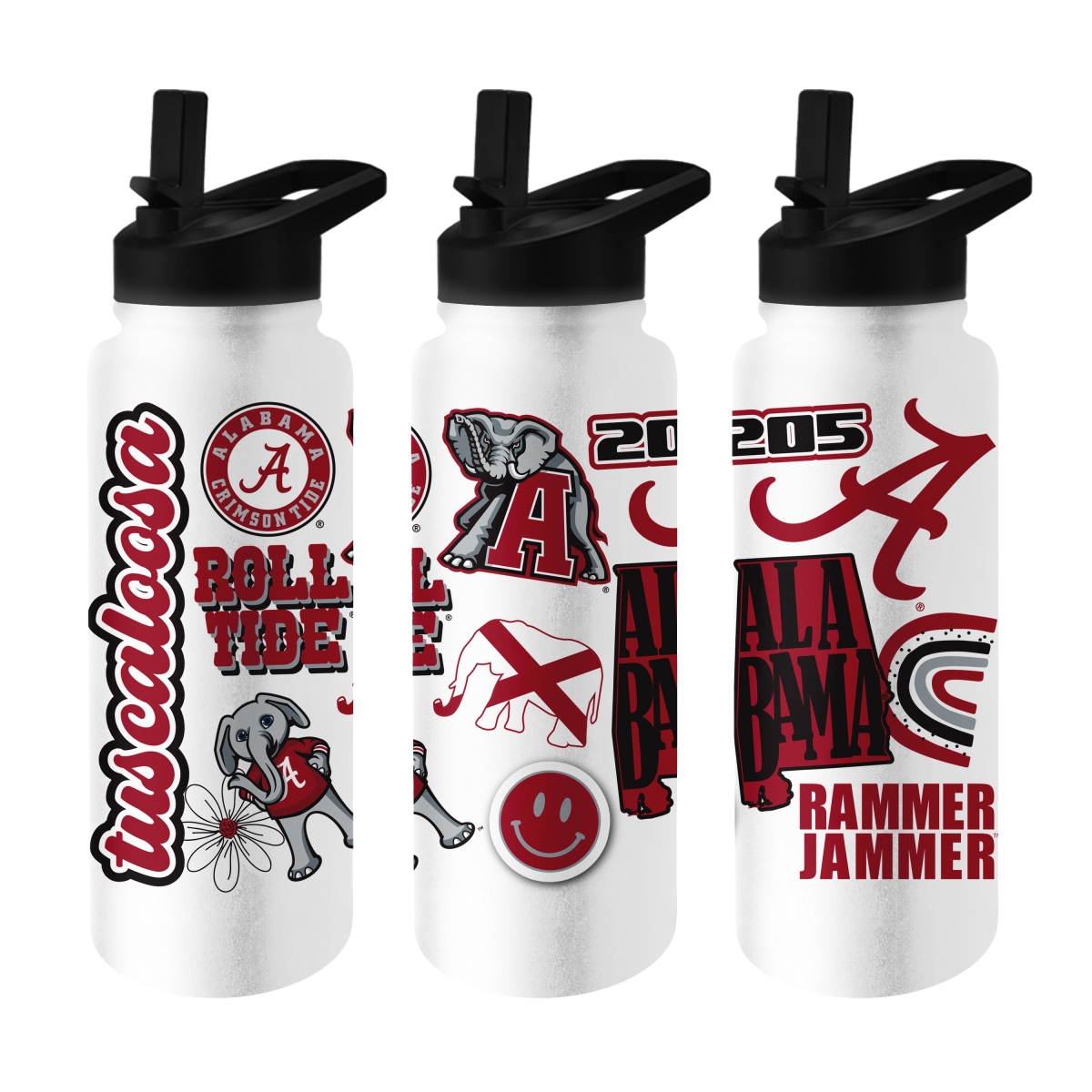 Picture of Logo Brands 102-S34QB-63 34 oz Alabama Crimson Tide Native Quencher Bottle