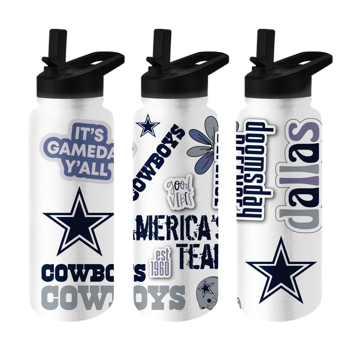 Picture of Logo 609-S34QB-63 Dallas Cowboys 34 oz Native Quencher Bottle