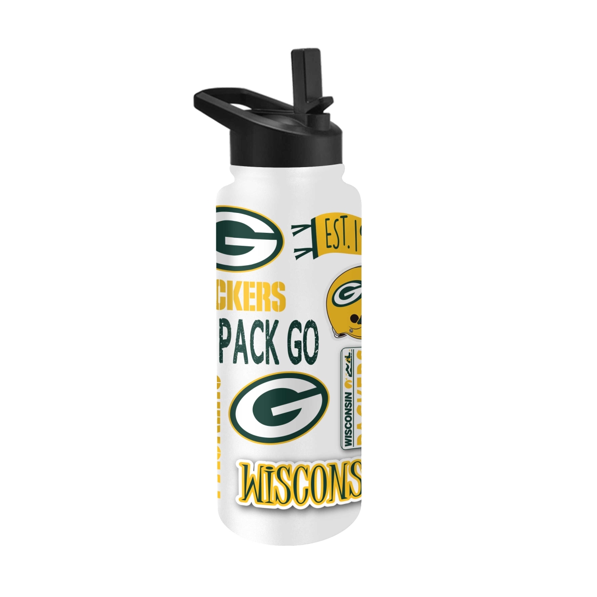 612-S34QB-63 34 oz Green Bay Packers Native Quencher Bottle