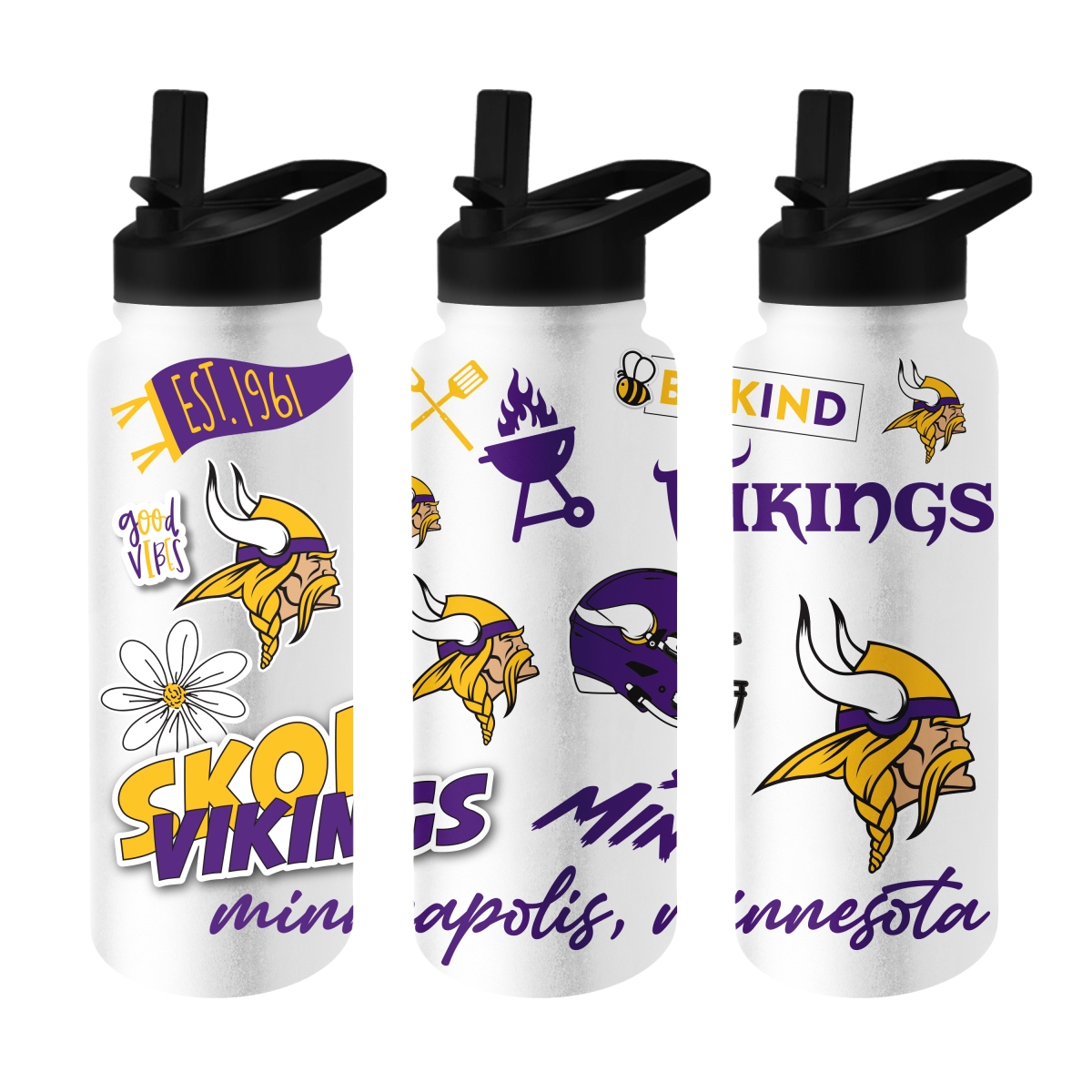 618-S34QB-63 34 oz Minnesota Vikings Native Quencher Bottle