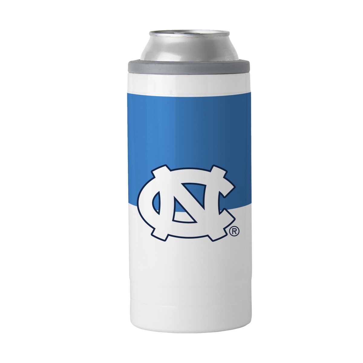 Picture of Logo Brands 185-S12C-11 12 oz North Carolina Tar Heels Colorblock Slim Can Coolie