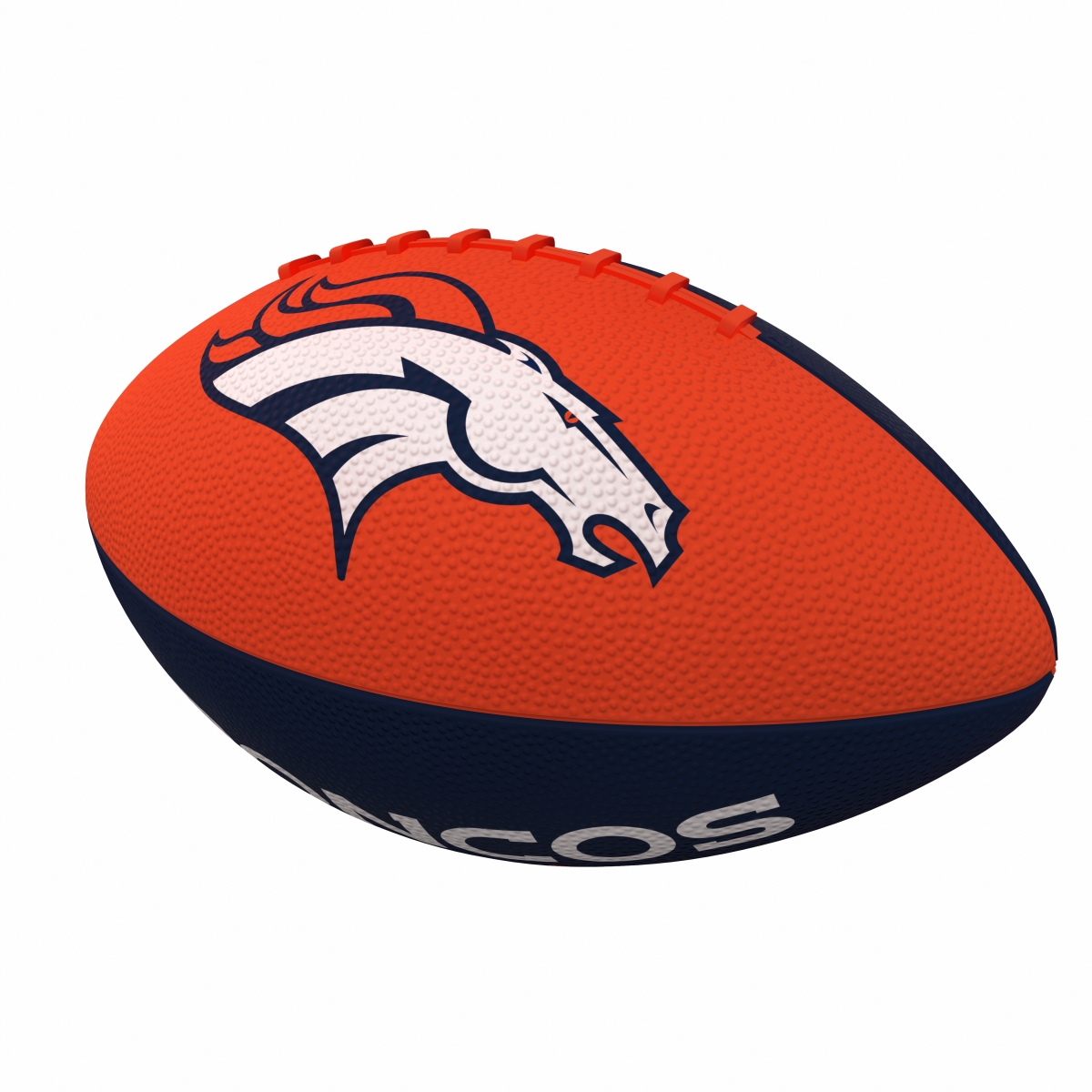 Picture of Logo Brands 610-93JR-2 Denver Broncos Pinwheel Logo Junior-Size Rubber Football&#44; Carrot