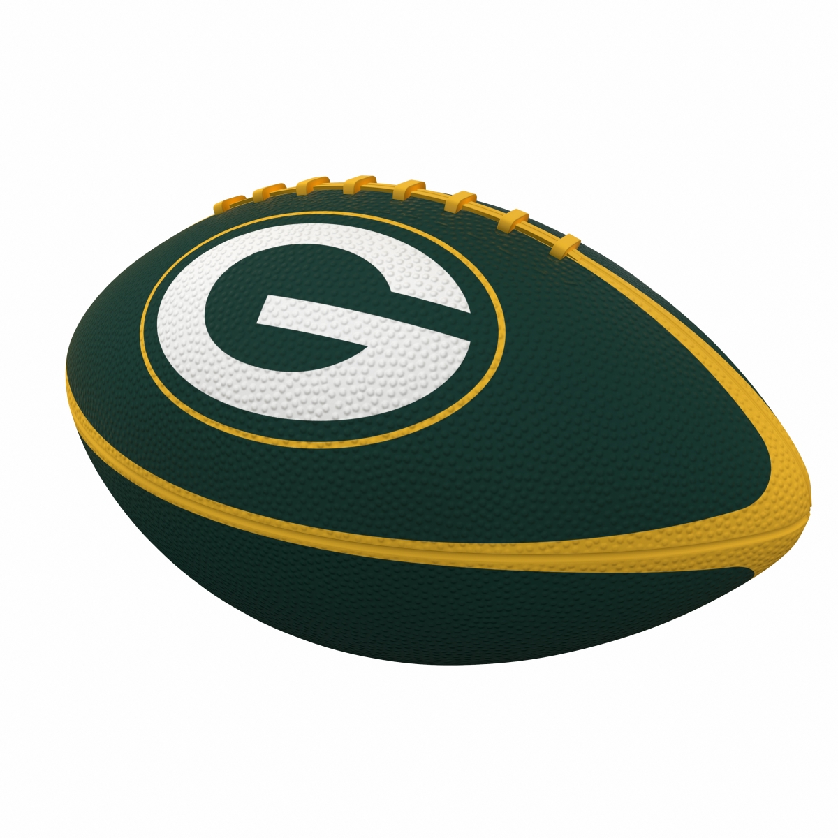 Picture of Logo Brands 612-93JR-2 Green Bay Packers Pinwheel Logo Junior-Size Rubber Football
