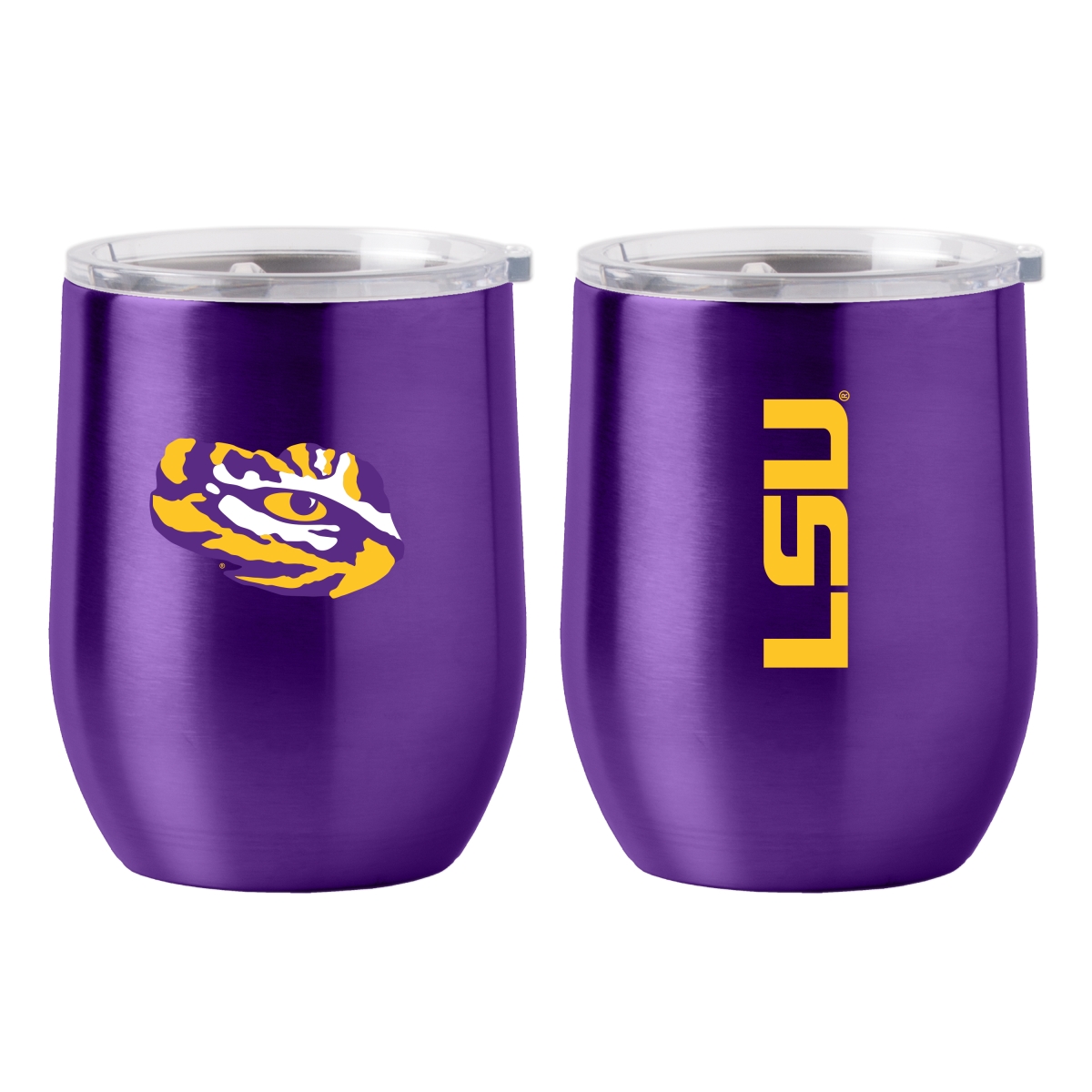 162-S16CB-1 16 oz Louisiana State University Gameday Stainless Steel Curved Beverage Tumbler -  Logo Brands