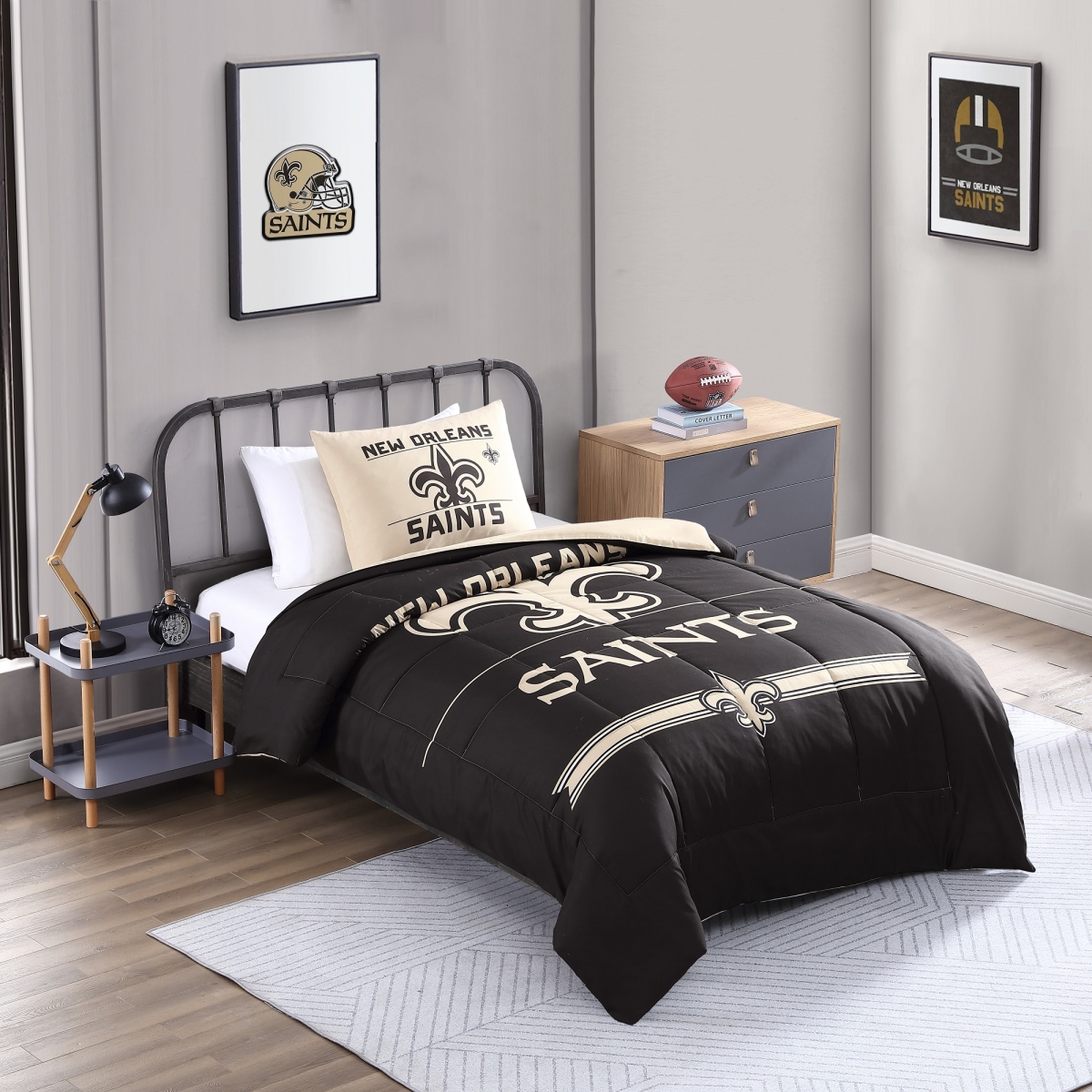 Twin Size   Orleans Saints Bedding Command Comforter Set