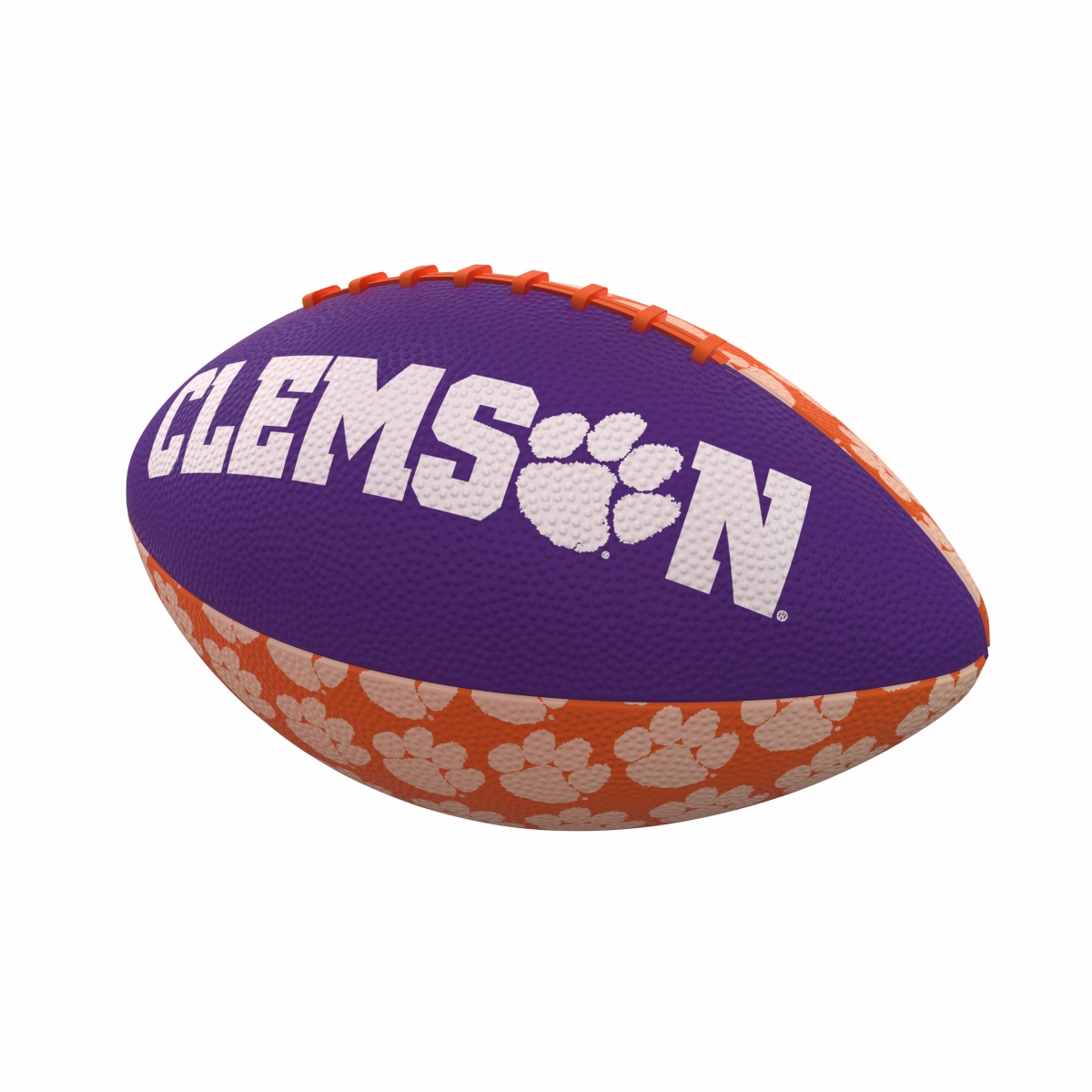 123-93MR-3 Clemson Repeating Mini-Size Rubber Football