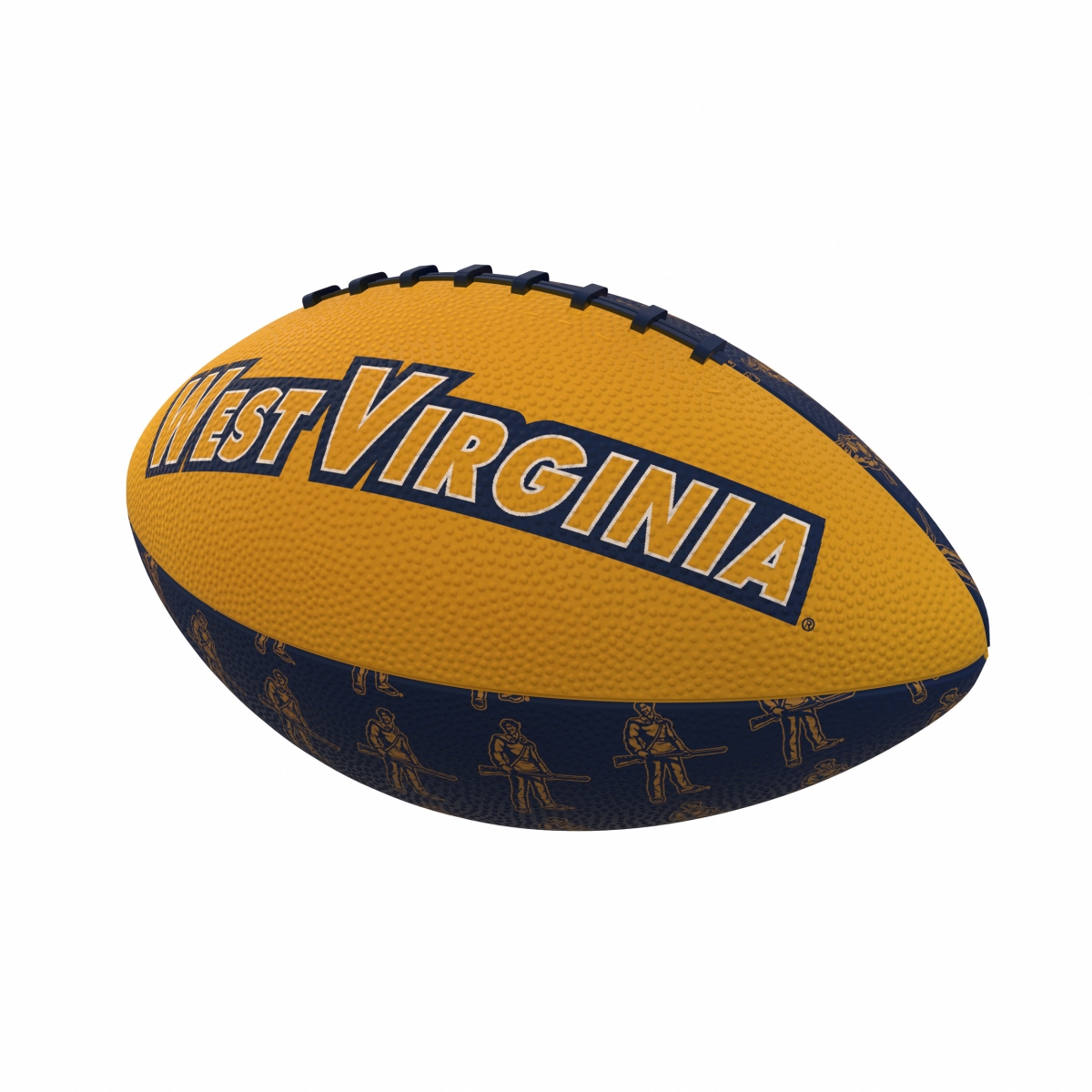 239-93MR-3 West Virginia Repeating Mini-Size Rubber Football
