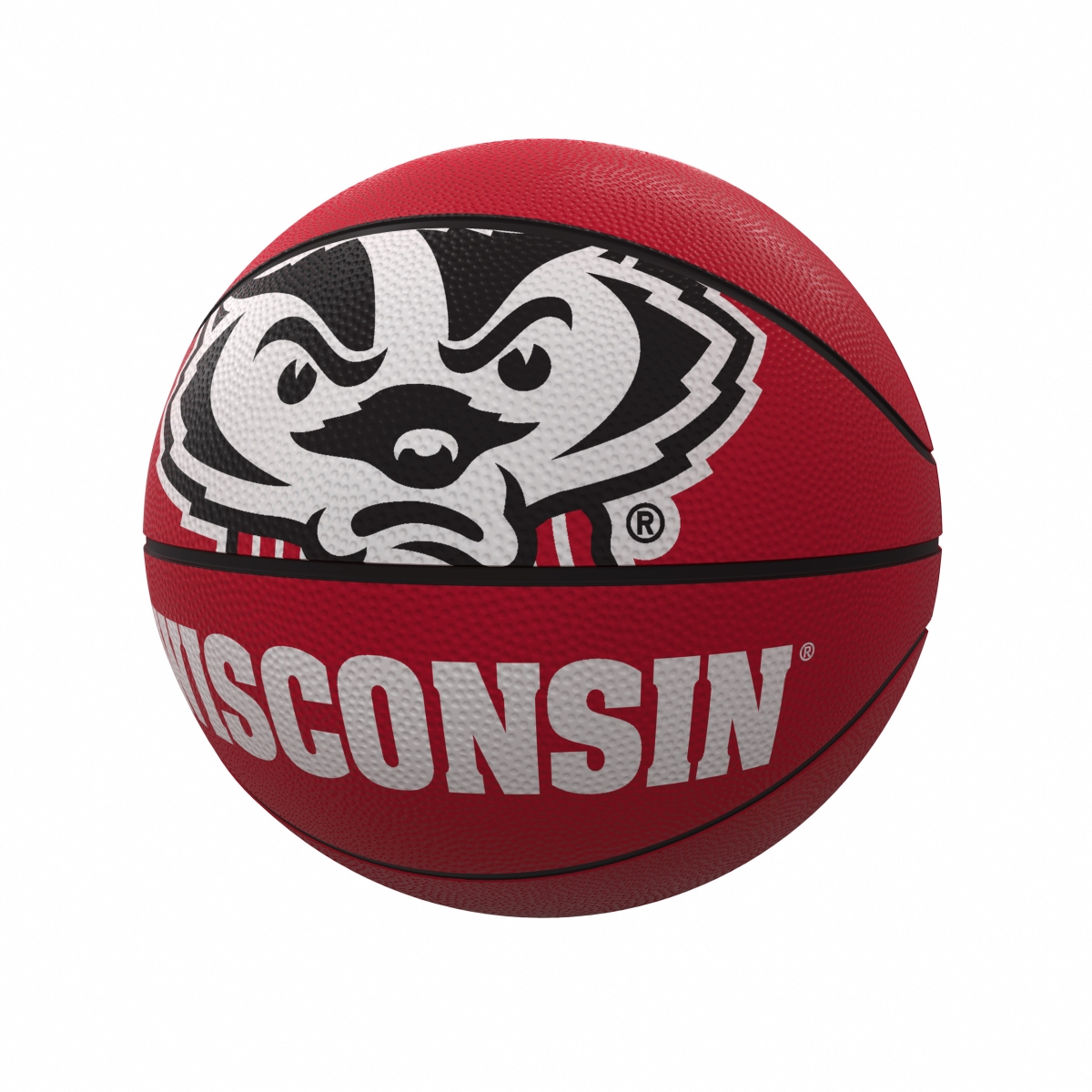 Picture of Logo Brands 244-91FR-1 Wisconsin Mascot Official-Size Rubber Basketball