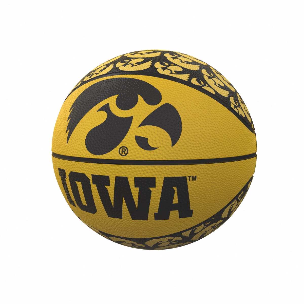 Picture of Logo Brands 155-91MR-1 Iowa Repeating Logo Mini-Size Rubber Basketball