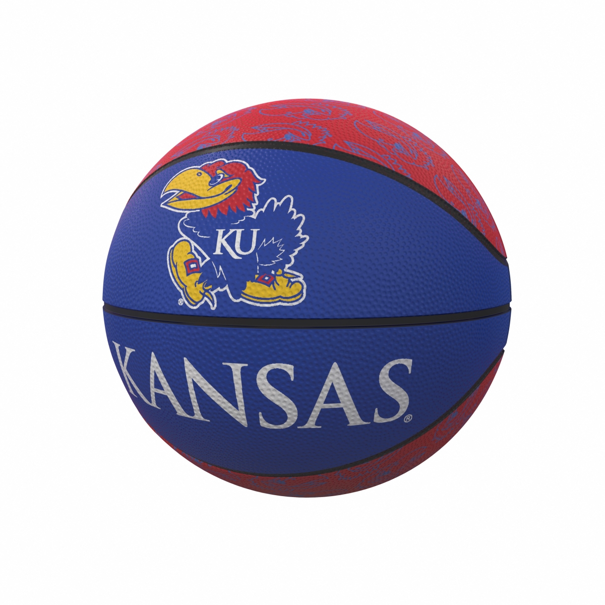 Picture of Logo Brands 157-91MR-1 Kansas Repeating Logo Mini-Size Rubber Basketball