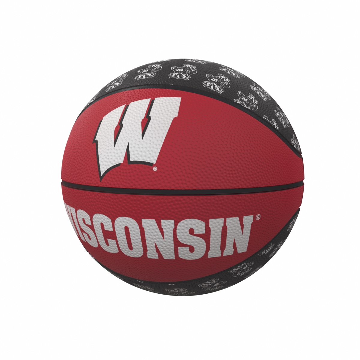 Picture of Logo Brands 244-91MR-1 Wisconsin Repeating Logo Mini-Size Rubber Basketball