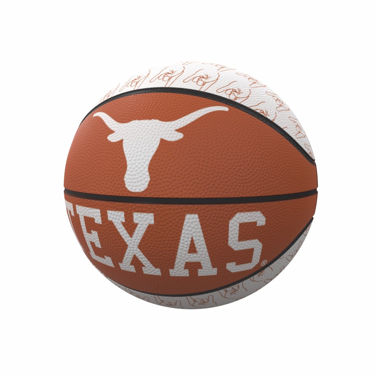 Picture of Logo Brands 218-91MR-1 Texas Repeating Logo Mini-Size Rubber Basketball