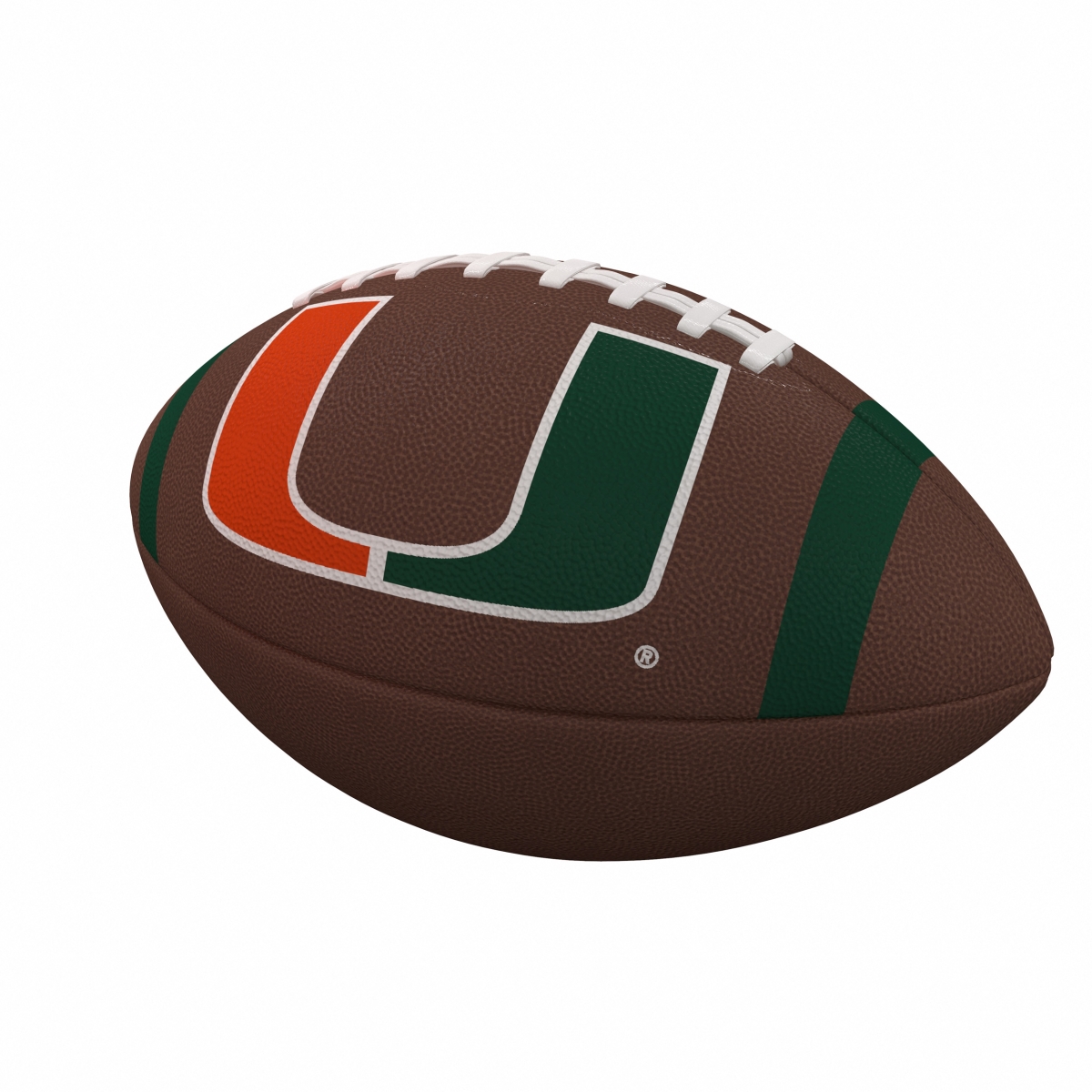 Picture of Logo Brands 169-93FC-1 Miami Team Stripe Official-Size Composite Football