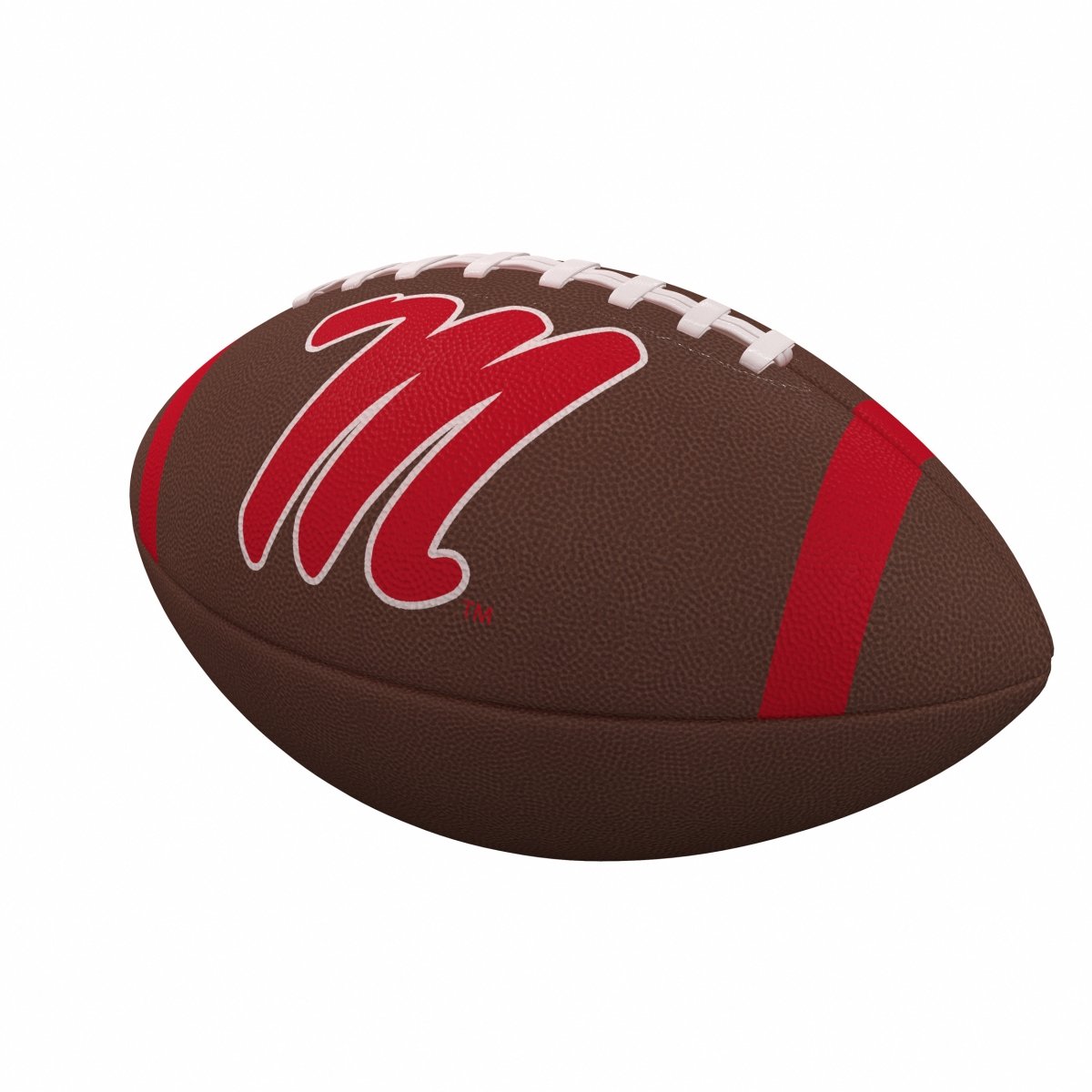Picture of Logo Brands 176-93FC-1 Ole Miss Team Stripe Official-Size Composite Football