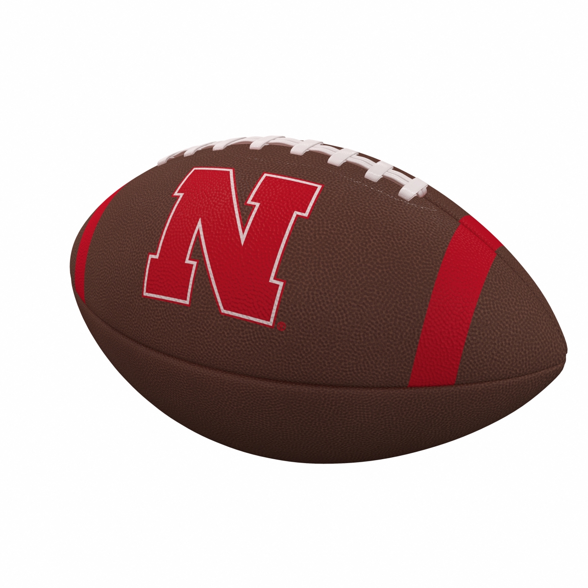Picture of Logo Brands 182-93FC-1 Nebraska Team Stripe Official-Size Composite Football
