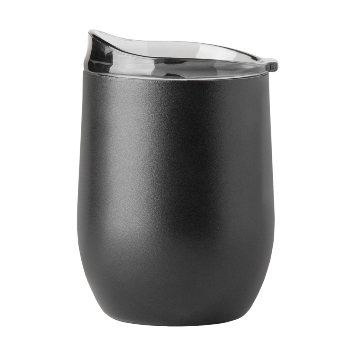 Picture of Logo Chair 001-S16PB-BLK 16 oz Plain Black Powder Coat Curved Beverage Can