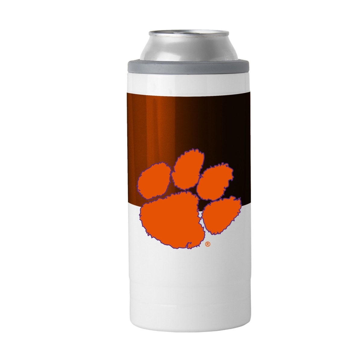 Picture of Logo Chair 123-S12C-11 12 oz NCAA Clemson Tigers Colorblock Slim Can Coolie