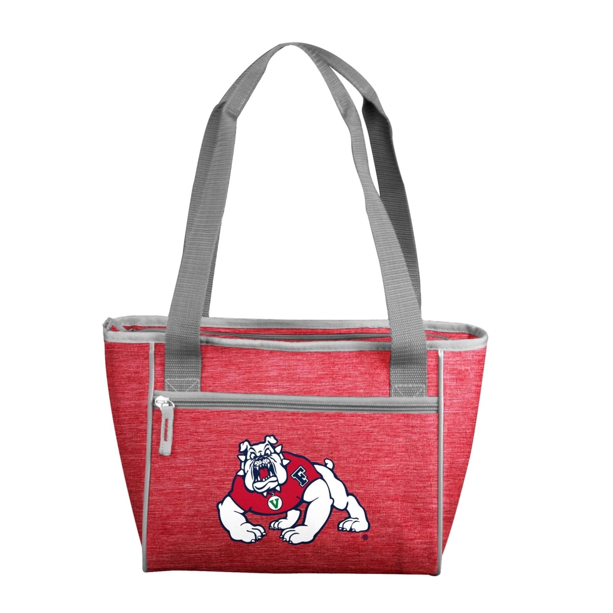 Picture of Logo Chair 140-83-CR1 NCAA Fresno State Bulldogs Crosshatch Cooler Tote Bag Holds for 16 Cans