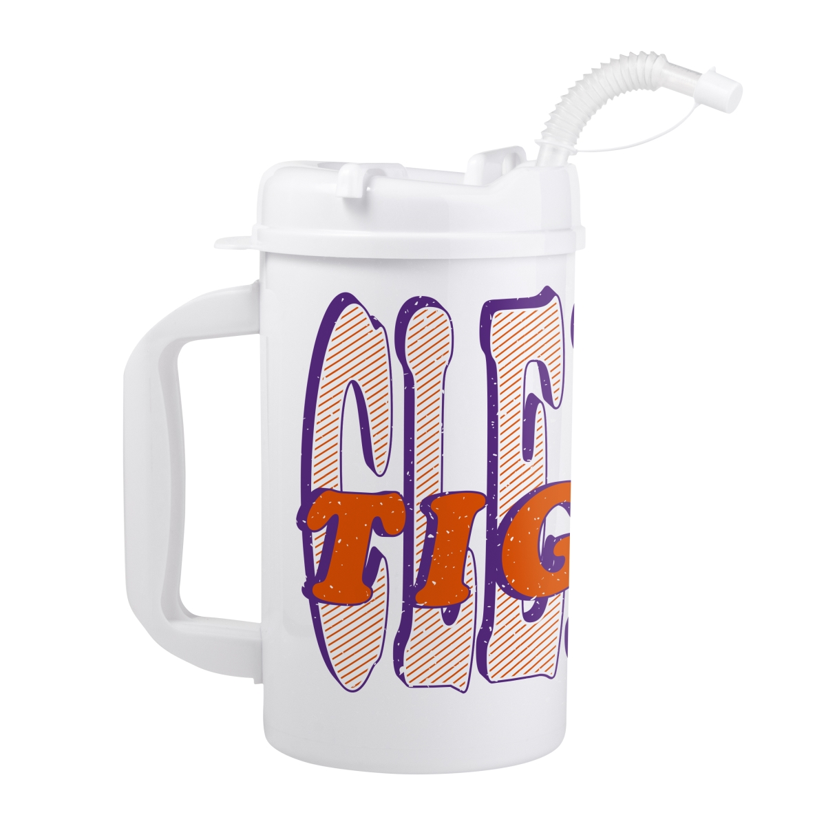 Picture of Logo Brands 123-P33ST Clemson 33 oz Cruise Plastic Tumbler