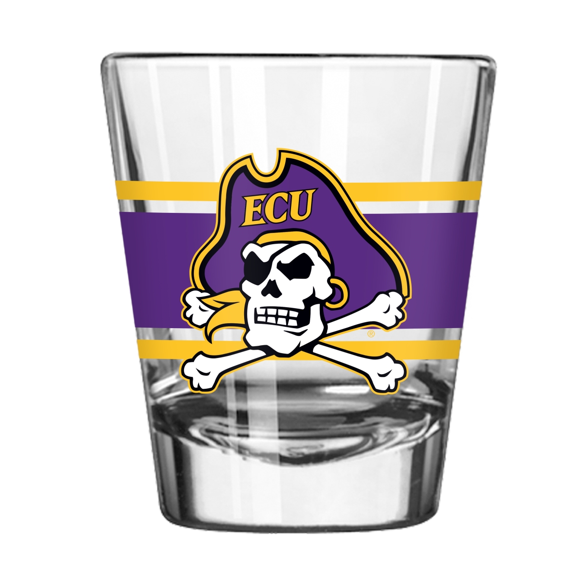 131-G2S-16 East Carolina 2 oz Stripe Shot Glass