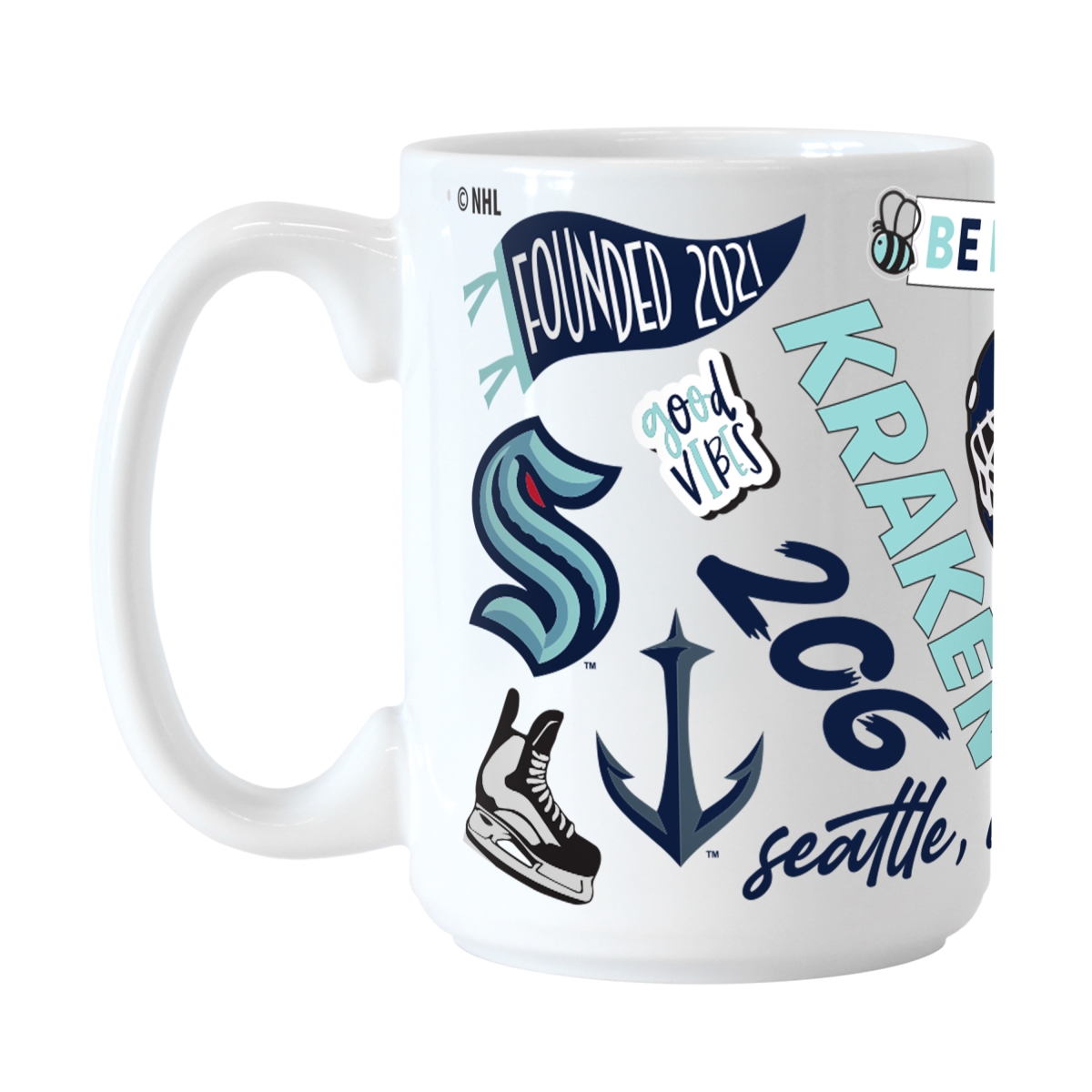 846-C15M-63 Seattle Kraken 15 oz Native Sublimated Mug
