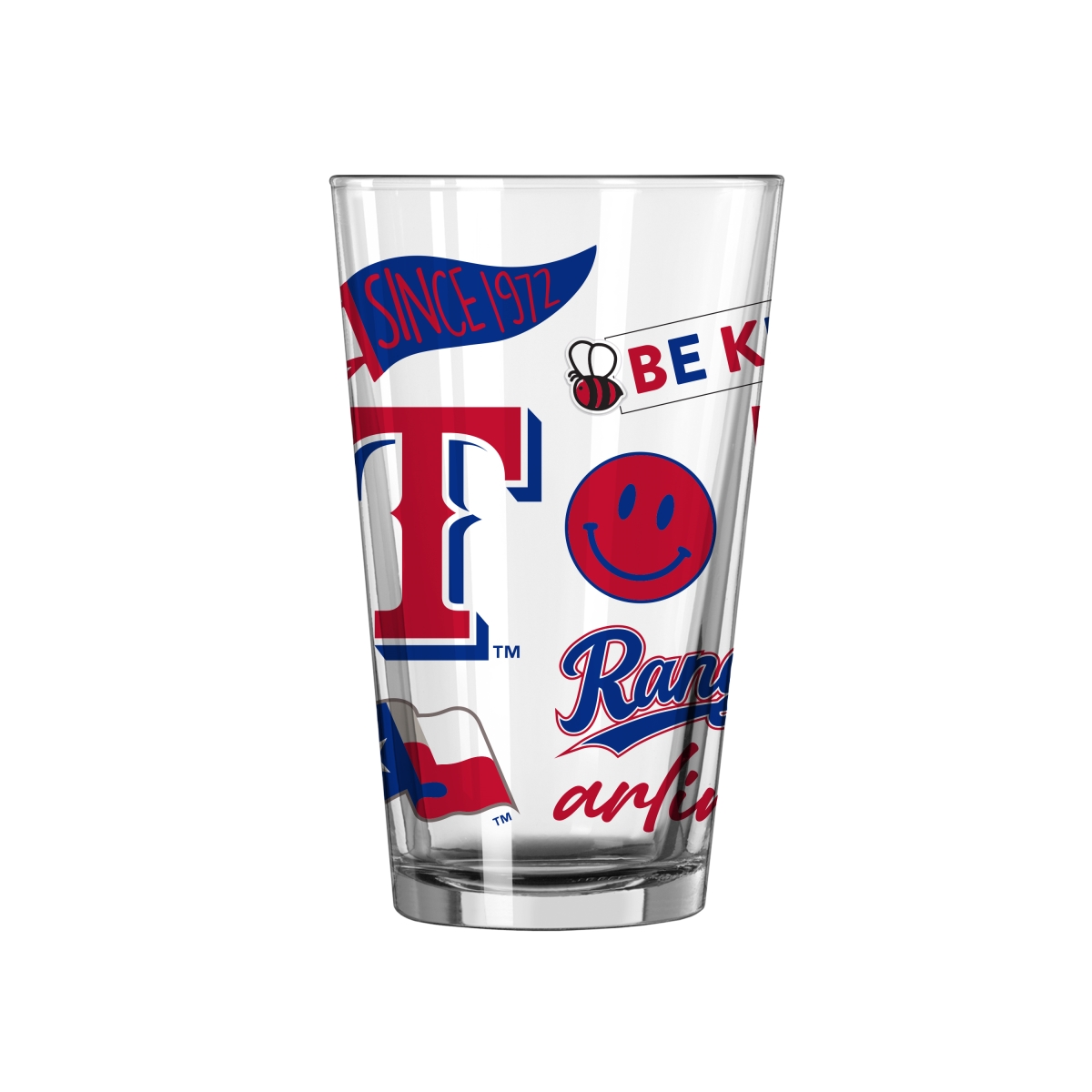 529-G16P-63 Texas Rangers 16 oz Native Pint Glass