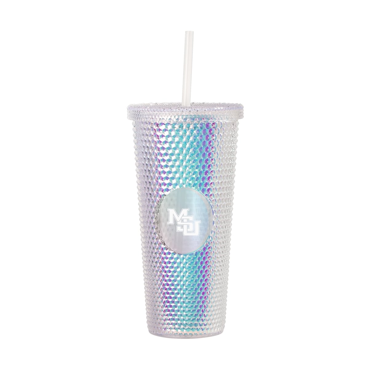 177V-P24IST-MS Mississippi State 24 oz Interlocking MS Iridescent Studded Tumbler