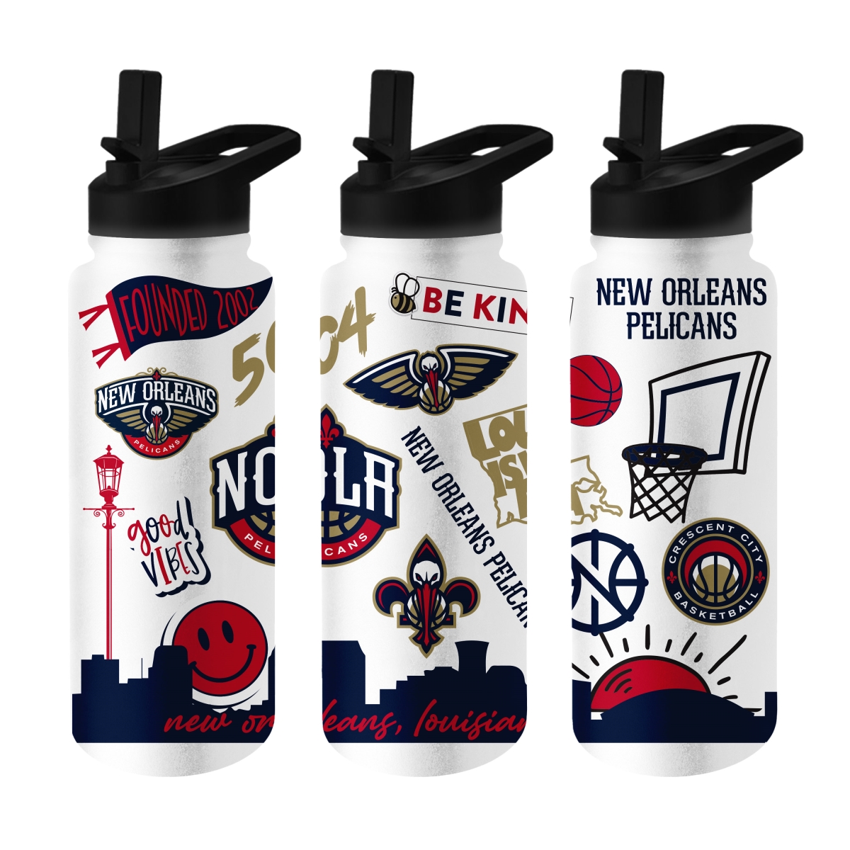 719-S34QB-63 Orleans Pelicans 34 oz Native Quencher Bottle