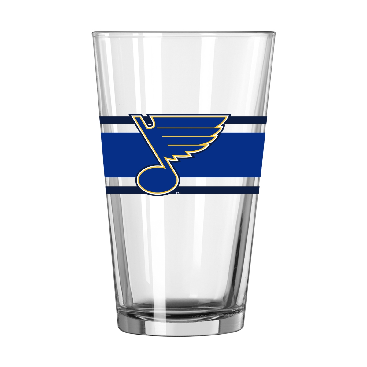 Picture of Logo Brands 826-G16P-16 St. Louis Blues 16 oz Stripe Pint Glass