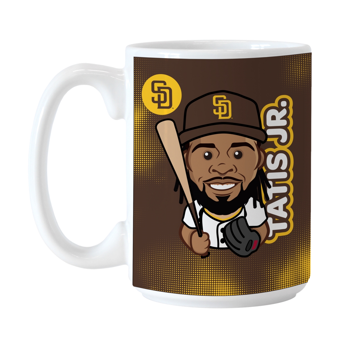 Picture of Logo Brands 524P-C15M-FTJC SD Padres Fernando Tatis JR Caricature 15 oz Sublimated Mug