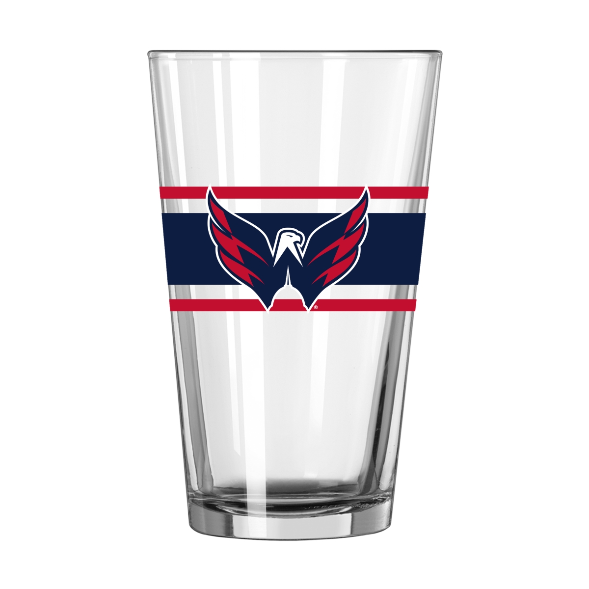 830-G16P-16 Washington Capitals 16 oz Stripe Pint Glass