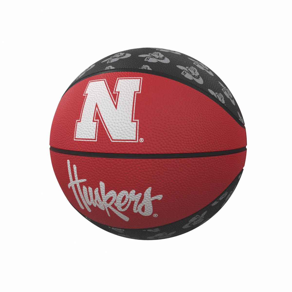 182-91MR-1 Nebraska Repeating Logo Mini-Size Rubber Basketball