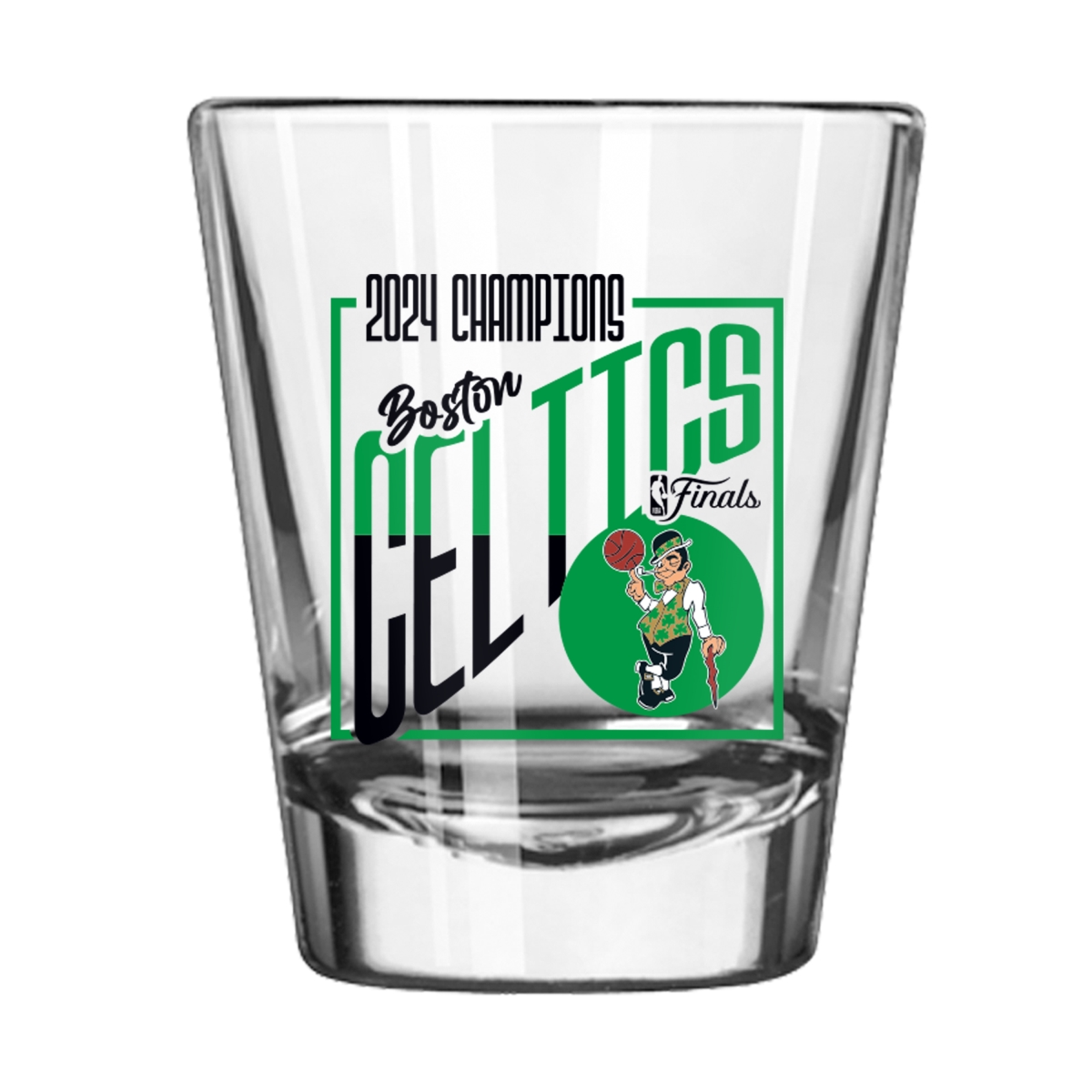 C4797-G2S-BC24C Boston Celtics 2 oz 2024 NBA Champions Shot Glass