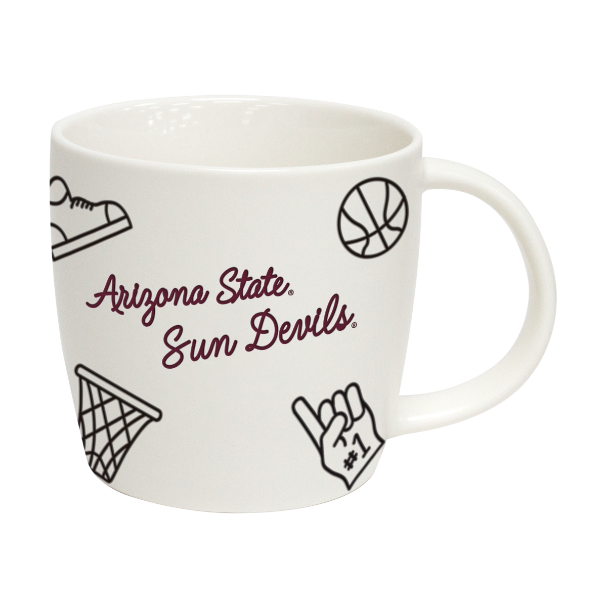 Picture of Logo Brands 107-C18PM-BK 18 oz Arizona State Basketball Playmaker Mug