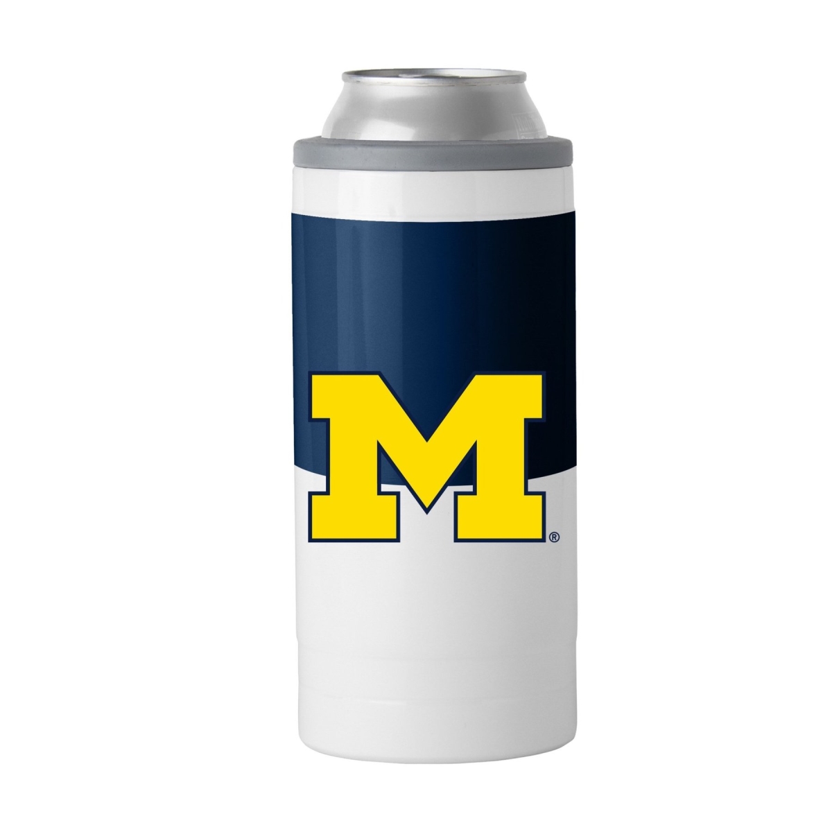 Picture of Logo Chair 171-S12C-11 12 oz NCAA Michigan Wolverines Colorblock Slim Can Coolie