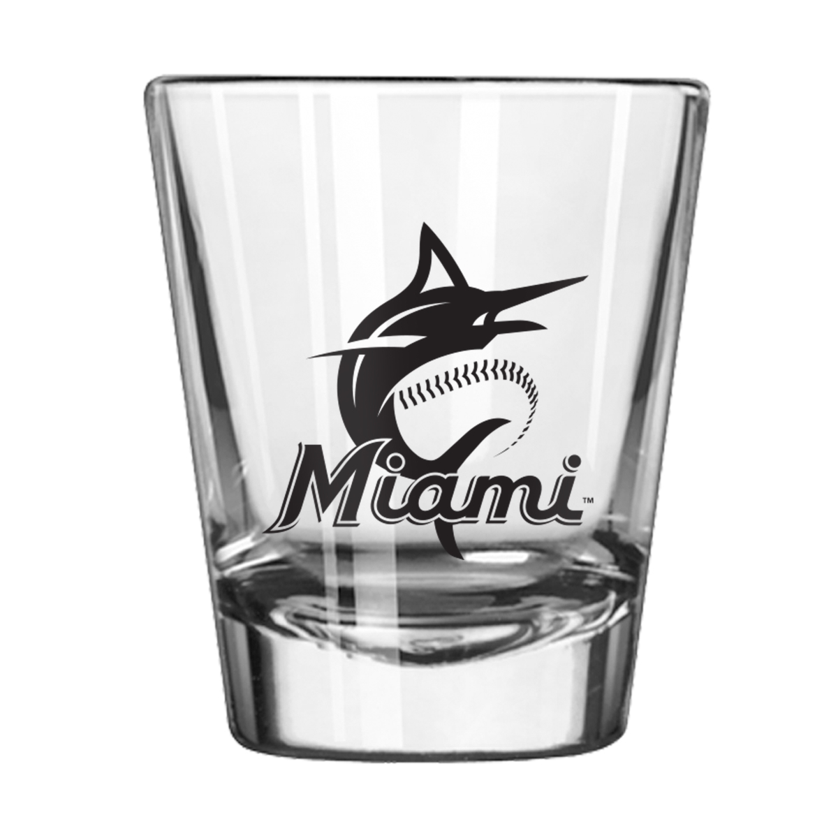 512-G2S-1 Miami Marlins 2 oz Gameday Shot Glass