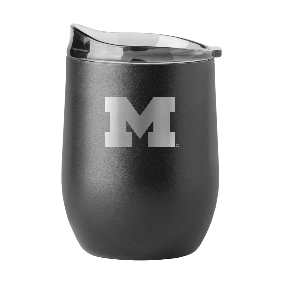 171-S16PB-BLK-9 Michigan 16 oz Black Etched Powder Coat Curved Beverage