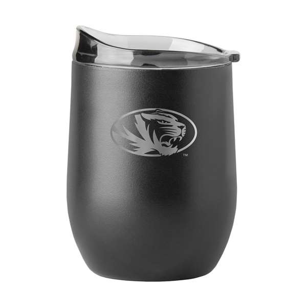 Picture of Logo Chair 178-S16PB-BLK-32 16 oz NCAA Missouri Tigers Gun Metal Powder Coat Curved Beverage