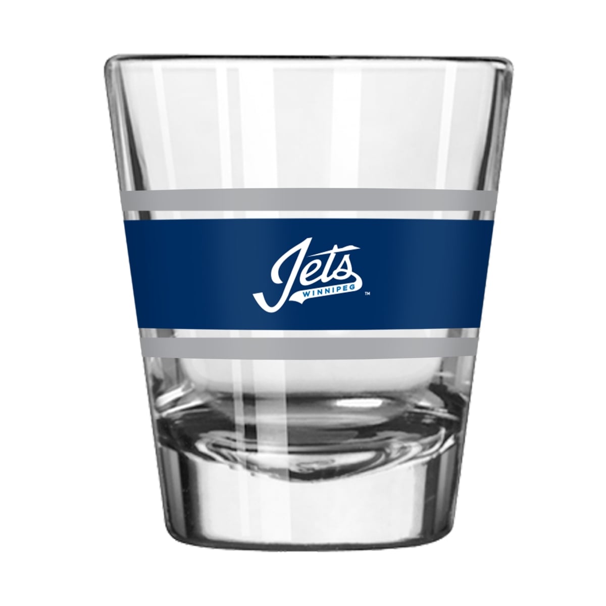 Picture of Logo Brands 802-G2S-16 Winnipeg Jets 2 oz Stripe Shot Glass