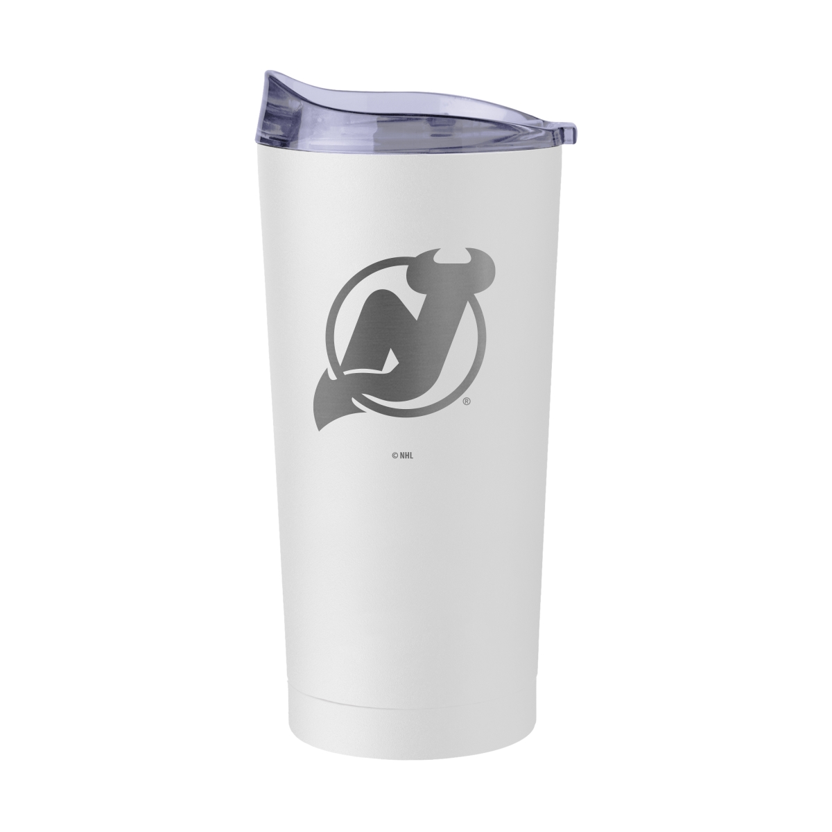 818-S20PT-WHT-9 Jersey Devils 20 oz Etched Powder Coat Tumbler