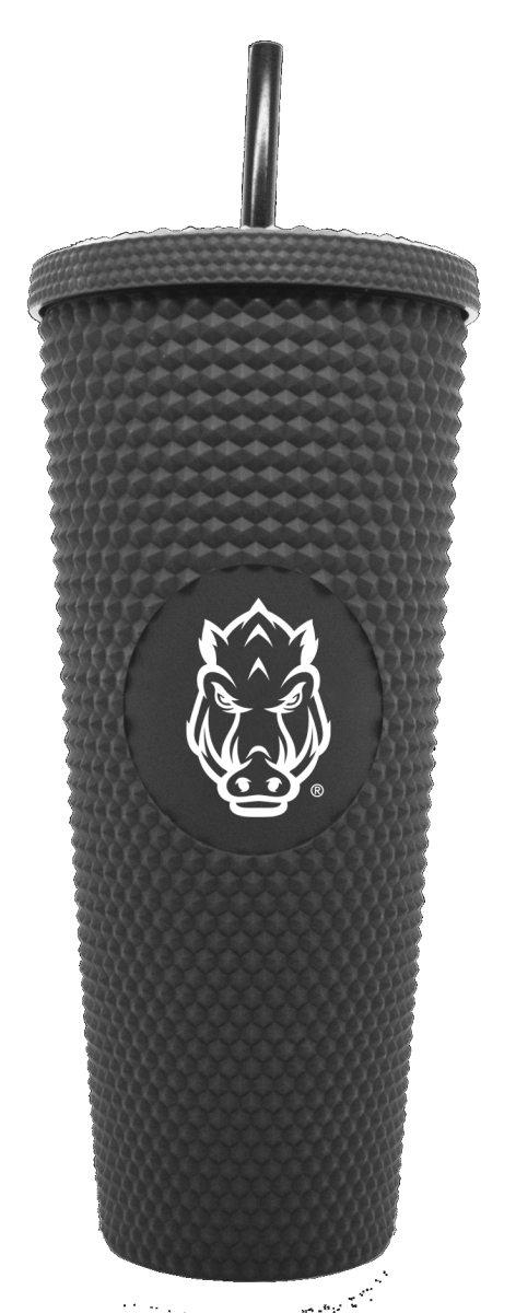 Picture of Logo Brands 108-P24ST-BLK Arkansas 24 oz Studded Tumbler
