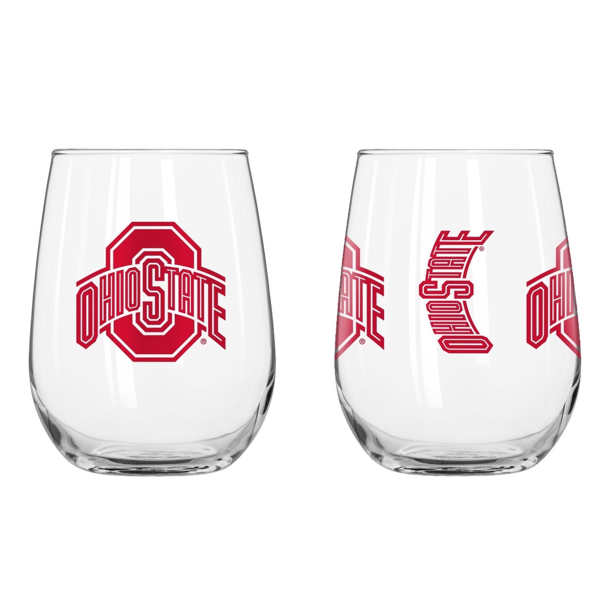 Picture of Logo Chair 191-G16CB-1 16 oz NCAA Ohio State Buckeyes Gameday Curved Beverage Glass