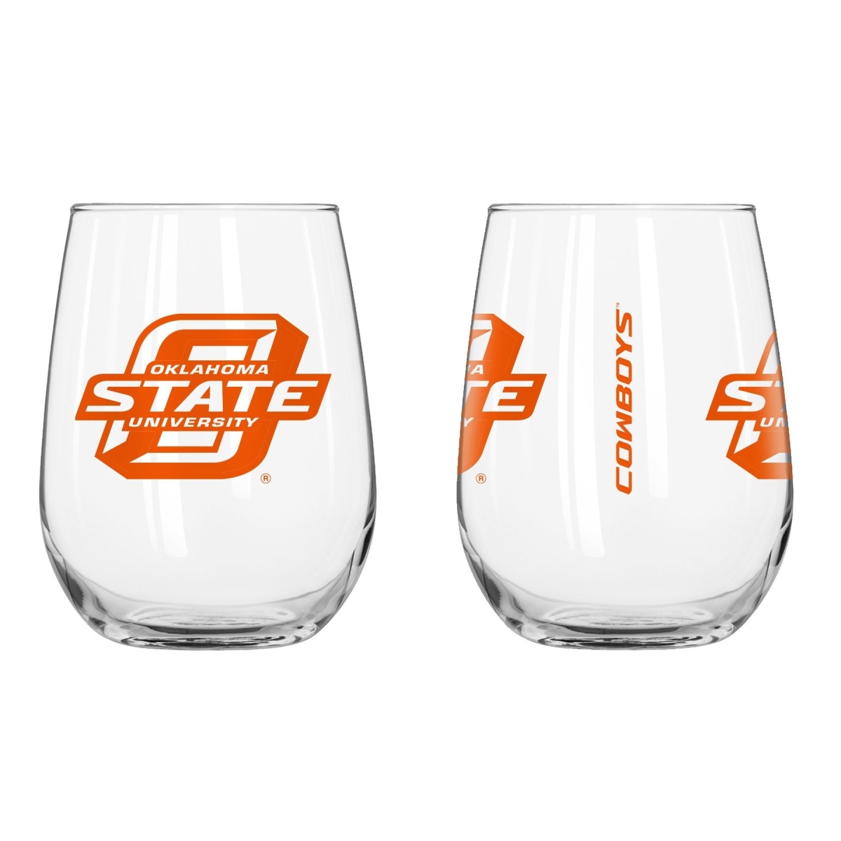 Picture of Logo Chair 193-G16CB-1 16 oz NCAA Oklahoma State Cowboys Gameday Curved Beverage Glass