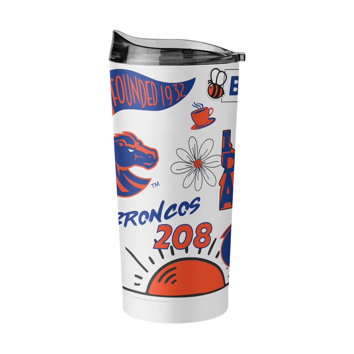 112-S20PT-63 20 oz Boise State Native Powder Coat Tumbler